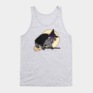 Halloween Witch Raccoon Tank Top